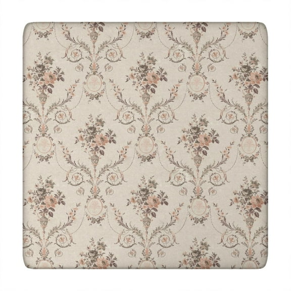 Square Tablecloth with Elastic Edges 34 * 34 Inch Waterproof Beige American Pastoral Table Cover Washable Indoor and Outdoor for Party Kitchen Dinner Banquet Patio Picnic