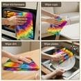 thumbnail image 5 of 6 Pcs Funny Kitchen Towels,Colorful Rainbow Tie Dye Spiral Pattern Microfiber Dish Towels,Kitchen Tea Towels,Kitchen Towel Set (18" X 26"), 5 of 7