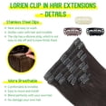 thumbnail image 4 of LORIEN Clip in Hair Extensions Real Human Hair, 22 Inch 110g, 1B Natural Black, Clip in 100% Brazilian Remy Human Hair Extensions 8pcs Per Set with 18 Clips Double Weft, 4 of 6