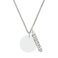 thumbnail image 1 of Delight Jewelry Acrylic 1" Disc Imitation Pearl Silvertone Sisters Best Friends Forever Bar Charm Necklace, 23", 1 of 4