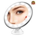 thumbnail image 4 of Stylish Makeup Mirror, Chrome Finish & LED Circle Light, Wall-Mounted for Space Efficiency, 10X Magnifying Mirror with Flexible Positioning, 4 of 8