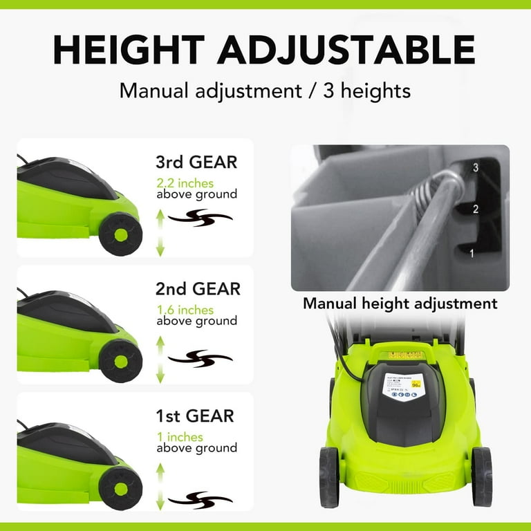 Electric 13-Inch Lawn Mower, Grass Cutter & Trimmer, 12 Amp Electric 13-Inch Lawn Mower, Grass Cutter & Trimmer, 12 Amp