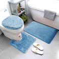 thumbnail image 1 of Smart Linen 3 Piece Bathroom Rug Set Includes Bath Rug, Contour Mat and Toilet Lid Cover, Machine Washable, Super Soft Microfiber & Non Slip Bath Rugs with Rubber Backing Solid (Light Blue), 1 of 1
