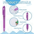 thumbnail image 3 of Uxcell 6Pcs Erasable Gel Pens, 0.5mm Fine Point Heat Erasable Marking Pen with Cap Smooth Writing Fabric Markers for Sewing Drawing Writing Planner, Purple Ink, 3 of 6