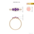 thumbnail image 4 of ANGARA Natural Floating Three Stone Amethyst Ring with Diamond Halo in 14K Rose Gold for Women (Size-4mm) | February Birthstone, Birthday, Anniversary, Jewelry Gift for Women | Natural Amethyst Ring, 4 of 9