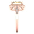 thumbnail image 3 of 2.78 ctw with Simulated Diamond Halo Accents Anniversary Ring for Women | Emerald Cut Natural Morganite | Hyperallergenic Solid 18K Rose Gold, 3 of 5