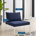 thumbnail image 3 of Side Dining Chair, Sunbrella, Aluminum, Metal, Steel, Grey Gray Blue Navy, Modern Contemporary Urban Design, Outdoor Patio Balcony Cafe Bistro Garden Furniture Hotel Hospitality, 3 of 8