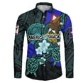 thumbnail image 2 of Camisas hawaianas con estampado 3D de tribu polinesia, camisas casuales de manga larga con cuello alto, blusa con botones para hombre, ropa de otoño, 2 of 5
