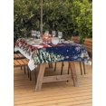 thumbnail image 2 of Outdoor Tablecloth with Umbrella Hole and Zipper, Navy Blue Christmas Rectangle Table Cloth 54x80 Inch Waterproof Tablecloth, Gnomes Xmas Tree Poinsettia Eucalyptus Picnic Table Cover for Patio, 2 of 7