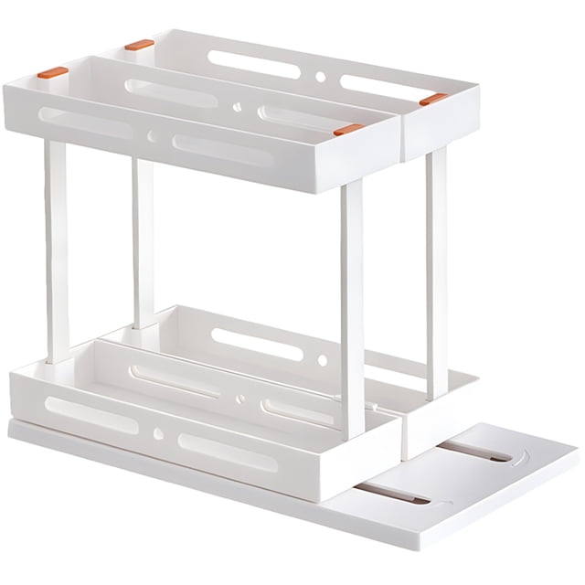 SHISUYAN Kitchen Countertop Seasoning Rack Pull out Organizer 2-tier Seasoning Bottle Organizer