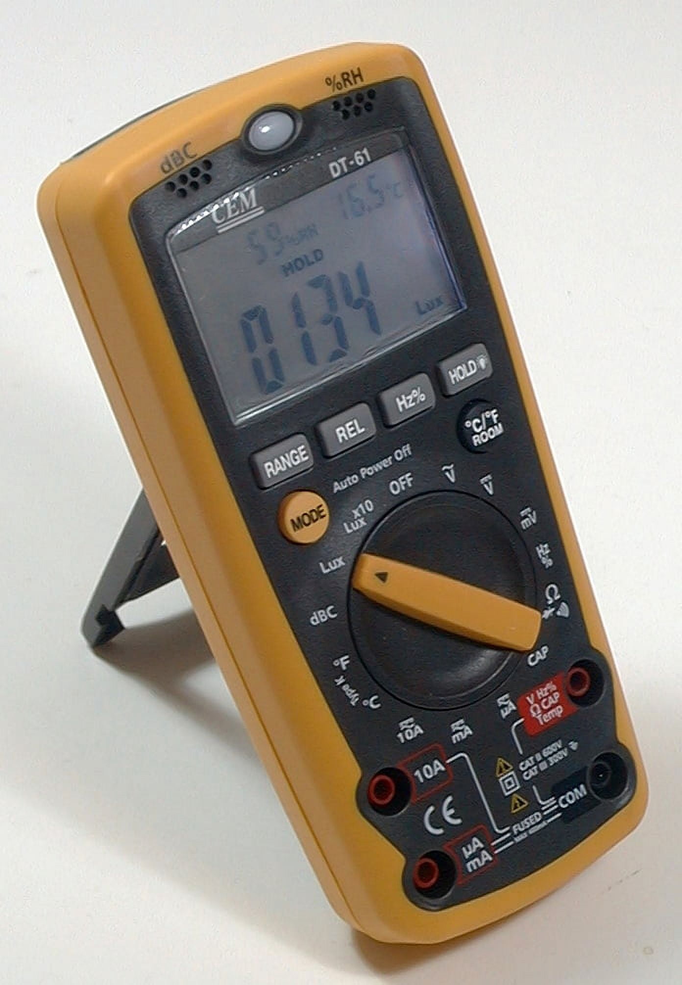 CEM DT-61 6-in-1 Industrial Thermometer Light Humidity Sound Meter NCV Multimeter