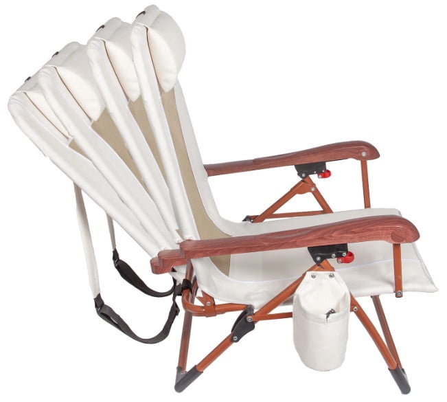 Ozark Trail Low Profile Reclining Glamping Chair, Vanilla Dream