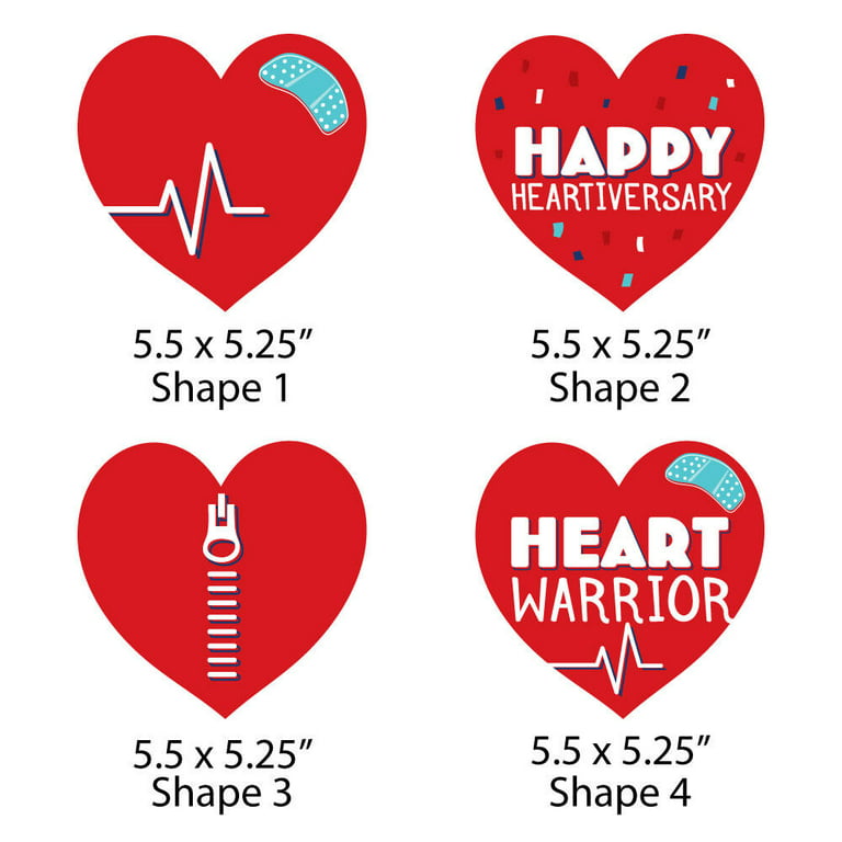 Big Dot of Happiness Happy Heartiversary - Hearts Decorations DIY CHD  Awareness Essentials - Set of 20