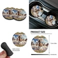 thumbnail image 7 of FOR U DESIGNS Horse Beach Geometric Print Car Accessories Set 10 Pack Elastic Front Rear Bench Bucket Seat Cover Steering Wheel Cover Car Trash Can Air Vent Storage Coaster and Keychain, 7 of 7