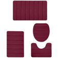thumbnail image 2 of Bathroom Rugs Sets 4 Pieces, Soft Comfortable Memory Foam Bath Mat and U-Shaped Toilet Rug Area Rug Set, Non-Slip Water Absorption Quick Drying Bath Rug, Home Decor Accessories, Red, 2 of 8