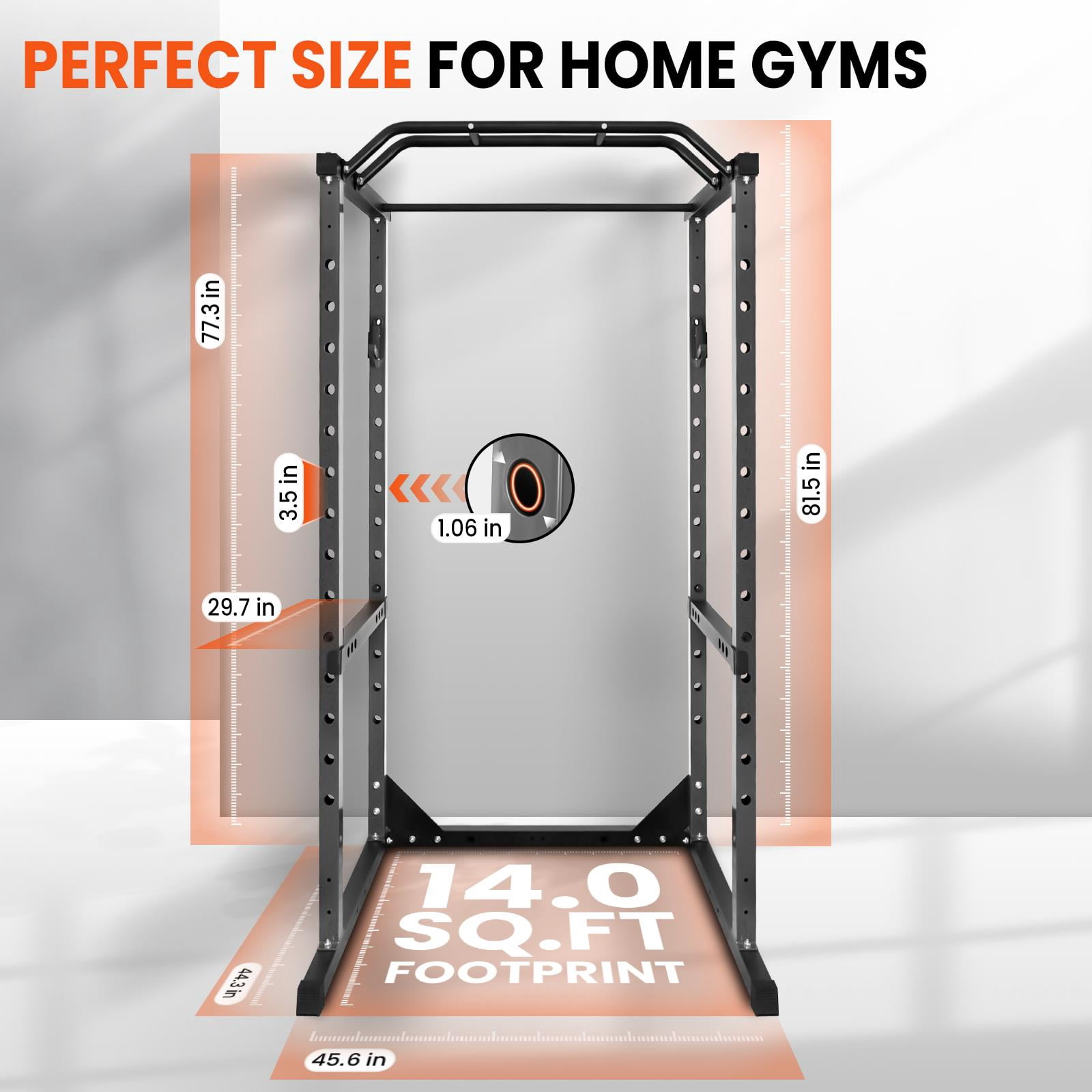 1200 Lb Capacity Black Power Cage,Multi-Functional Power Rack With J-Hooks And Safety Bars,Sturdy Iron Construction For Heavy Lifting,Gym Power Cage For Home Gym Strength Training,Black
