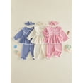 thumbnail image 3 of Loicainy Baby Toddler Girls Fall Clothes Set 3 6 12 18 24 Months 2T 3T Lace Trim Long Sleeve Doll Collar Tops and Elastic Waist Pants Headband Outfits, 3 of 9