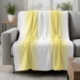 thumbnail image 2 of Lemon Yellow White Throw Blanket for Couch, Soft Lightweight Flannel Fleece Blanket, Gradient Vertical Stripes Geometric Microfiber Plush All Season Decorative Blankets Gifts for Sofa Bed 50"x60", 2 of 9