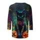 thumbnail image 4 of Heisall Womens Tops 3/4 Sleeve Round Neck Loose Casual Blouses Halloween Print Tshirts Festive Fashion 2025 New Arrival, 4 of 5