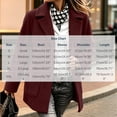 thumbnail image 2 of Womens Trench Coat with Pockets Single Breasted Fall Winter Casual Notched Lapel Business Formal Wool Coat Wine S-3XL, 2 of 7