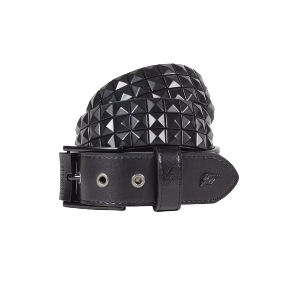 Triple Studded Leather Belt in Matt Black - Lowlife in size 24" - 26" Waist (XS)