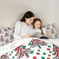 thumbnail image 4 of Feelyou Cartoon Christmas Tree Bedding Comforter Set 7pcs, Green Red Dots King Bedding Sets, Happy Holiday Reversible Bed Sheets, Breathable Home Decor, 4 of 7