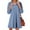 Blue, variant on YHAJDS Women's Casual Dress,Casual Dress with Sleeves Women's V Neck Plaid Print 3/4 Sleeve Sleeve Denim Dress Chest Pocket Fall Style