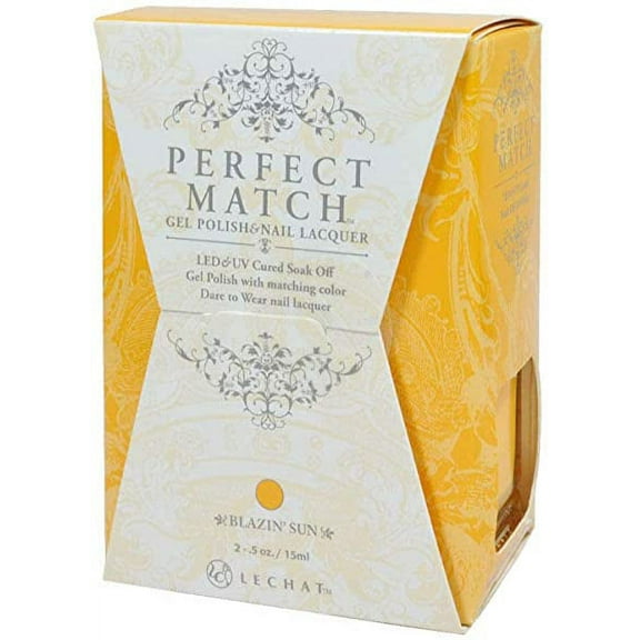 LECHAT - Perfect Match Pair of Soak off Gel   Matching Nail Polish, PMS201 Blazin' Sun