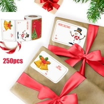 JeashCHAT 1 Roll 250 Pcs Christmas Gift Tags, Holiday Present Labels, Self Adhesive Christmas Stickers Gift Name Tags Christmas Decorations
