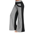 thumbnail image 4 of Pantalones de mujer Pantalones deportivos de patchwork Pantalones de chándal casuales de pierna ancha holgados, Gris, XXL AweSitey AP002168-11, 4 of 5