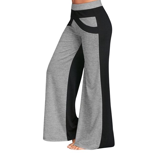 Sonducket Pantalones de mujer Pantalones deportivos Pantalones deportivos sueltos Pantalones de chándal informales de pierna ancha Prendas para la parte inferior del cuerpo gris L
