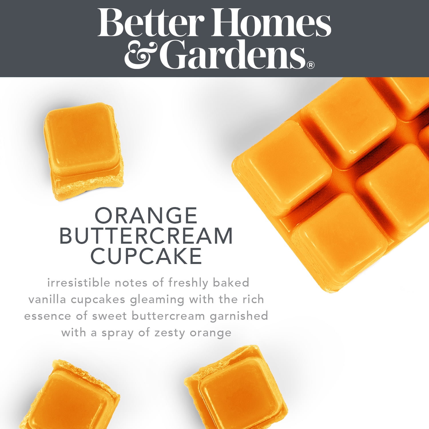 Orange Buttercream Cupcake Scented Wax Melts, Better Homes & Gardens, 2.5 oz (5-Pack)