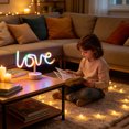 thumbnail image 3 of Neon Sign Table Lamp, USB Powered LED Neon Light with Base, Decorative Night Light for Bedroom Party Home Decor, 3 of 4
