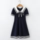 thumbnail image 1 of Vestido de verano para niñas, estilo infantil, falda azul marino, vestido deportivo para niñas medianas y grandes, vestido de princesa para niñas de 12 años, 1 of 5