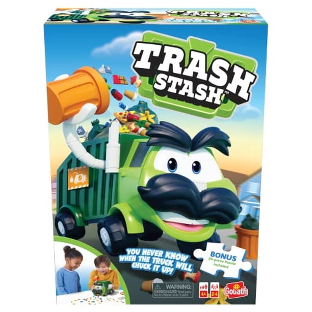 Juego Goliath Trash Stash con rompecabezas de 24 piezas: lle