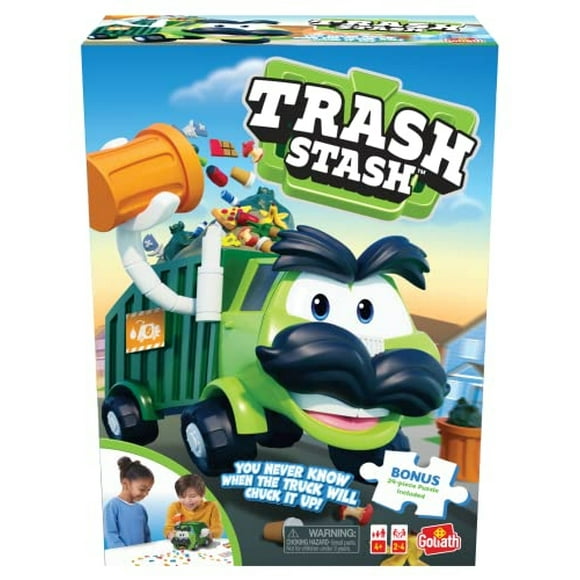 Juego Goliath Trash Stash con rompecabezas de 24 piezas: lle