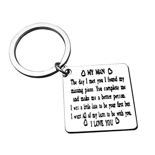 Key Rings for Men Gifts I Love You Mens Keyrings Couples Husband for My Man Keychains Key Ring Wedding Gifts for Boyfriend Husband Anniversary Valentine's Day Christmas Gifts