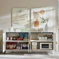 thumbnail image 4 of SinCiDo 70'' Large Sideboard Buffet Cabinet, Modern Buffet Cabinet with Storage, Wooden Curved Coffee Bar with Adjustable Shleves for Dining Room, Kitchen, 4 of 8