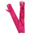 thumbnail image 2 of NYFASHION101 Women's Fashionable Classy Elbow Length Satin Gloves 12BL, Dark Fuchsia, 2 of 3