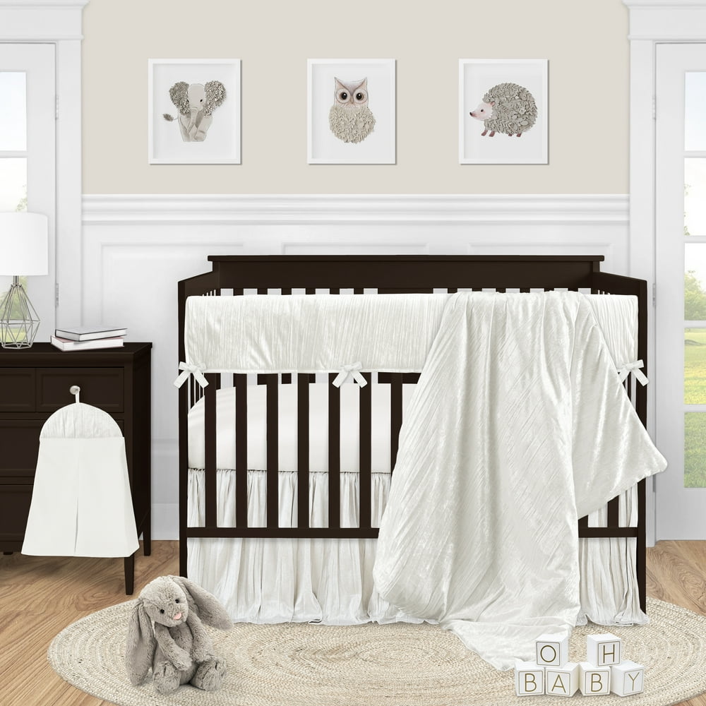 Sweet Jojo Designs Ivory Velvet Baby Girl Nursery Crib ...