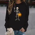 thumbnail image 2 of Sweatshirt for Women Perfect For Daily Wear or Loungewear! The Best Choice for Halloween L Blue Halloween Sweatshirt, 2 of 5