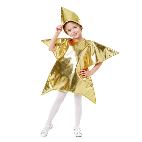 Gold Star Outfits for Kids Foam Star Shaped Outfit for Festival Plays Holiday Performances