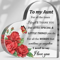 to My Aunt Heart Acrylic Decor Sign Cute Aunt Birthday Gift Thank You Gift for Auntie Aunt Plaque with Appreciation Quote