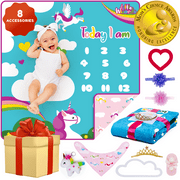 Little Wizards - Baby Monthly Milestone Blanket Girl - Baby Milestone Blanket Baby Girl Blanket Newborn Baby Month Blanket - Baby Blankets for Girls
