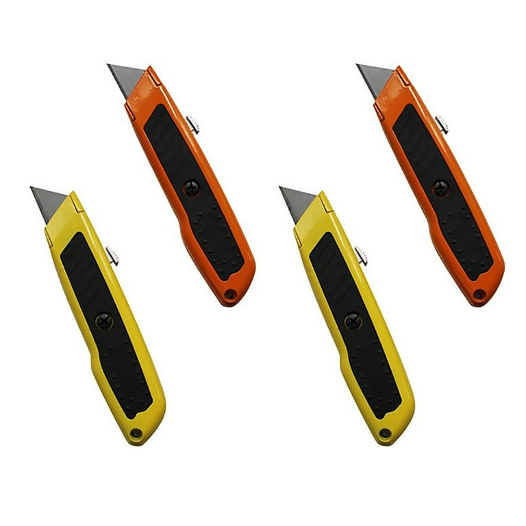 NEIKO 00679A Box Cutter, Retractable Utility Knife, 4 Pack, 4 Knives, 3  Extra Razor Blade Refills with Every Cardboard Box Cutter Knife