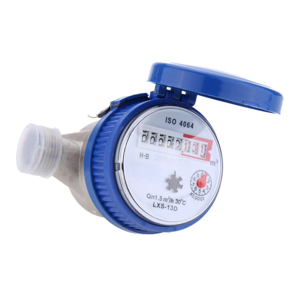Single Jet Dry Cold Water Table 15mm Garden Home Water Meter with Fitting 