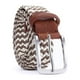 thumbnail image 2 of Minnieouse Cinturón trenzado para hombre, pretina tejida para vaqueros, pretina decorativa para ropa, pretina ajustable sin agujeros, correa con hebilla Cinturones Café y blanco Minnieouse AP012253-05, 2 of 6