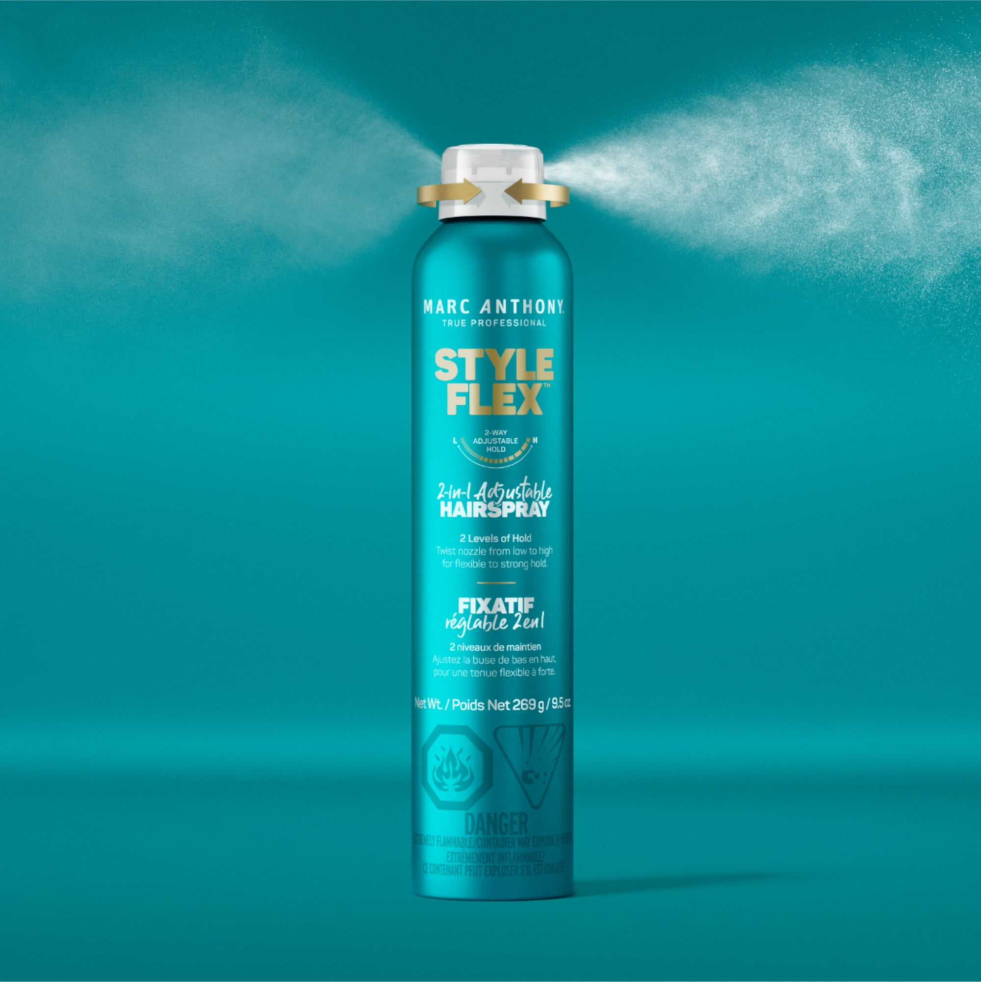 Marc Anthony True Professional Style Flex 2-in-1 Adjustable Hairspray, for All Hair Types, 9.5 oz