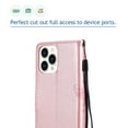 thumbnail image 6 of Allytech Wallet Case for iPhone 13 Pro Max 5G 6.7 inch 2021, Slim Premium Embossed Tree Cat Flowers PU Leather Flip Kickstand Magnetic Snap Hand Strap Case for iPhone 13 Pro Max 2021, Rosegold, 6 of 6