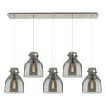 thumbnail image 3 of Innovations Lighting  Newton Bell - 5 Light 8" Cord Hung Linear Pendant Brushed Satin Nickel/Light Smoke, 3 of 5